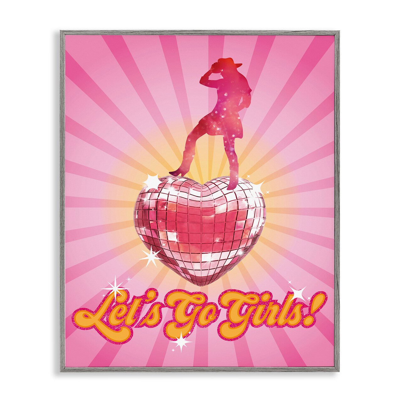 Stupell Industries Let's Go Girls Disco Framed Giclee Wall Art Design by Susan Arnot